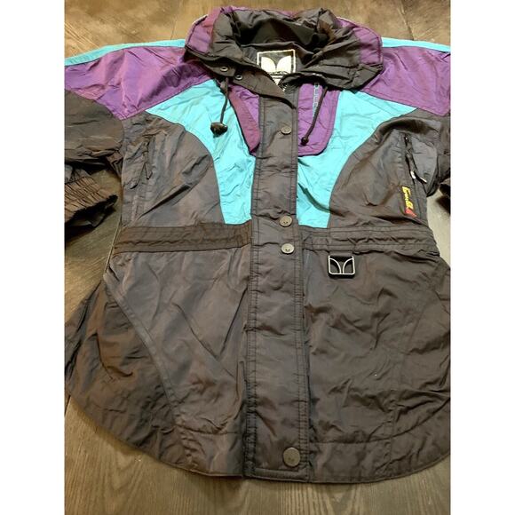 Vtg Couloir Ski Coat Jacket Fabric Entrant GII Insulated Full Zip Sz M Womens 8 - Picture 3 of 11